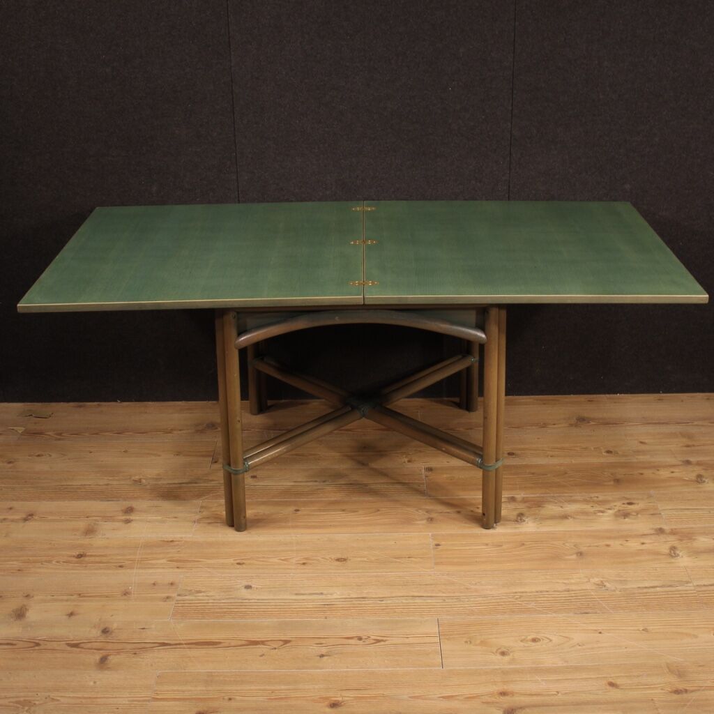 Italian design table in exotic wood from the 80s