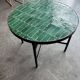 Round coffee table in emerald green zellige – Moroccan craftsmanship
