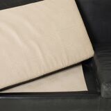 Cor Conseta black leather 3 seater sofa, Germany, 1970s