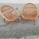 Paire de fauteuils vintage rotin