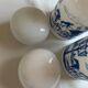 Set of two large opaline apothecary jars
