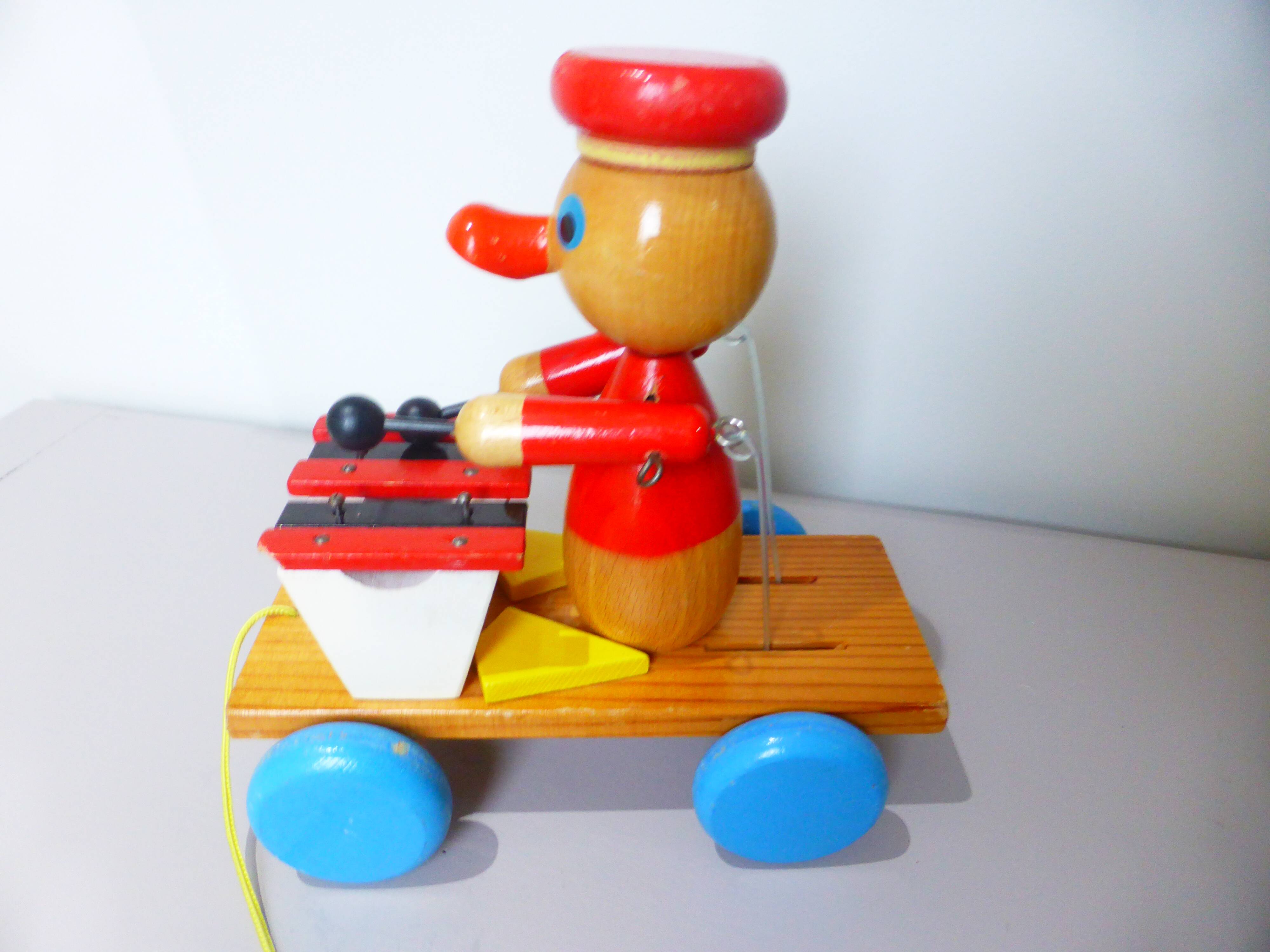 vintage wooden pull toy