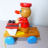 jouet en bois vintage à tirer