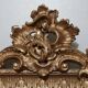 Mirror with pediment rocaille in gilded wood and stucco Louis XV style