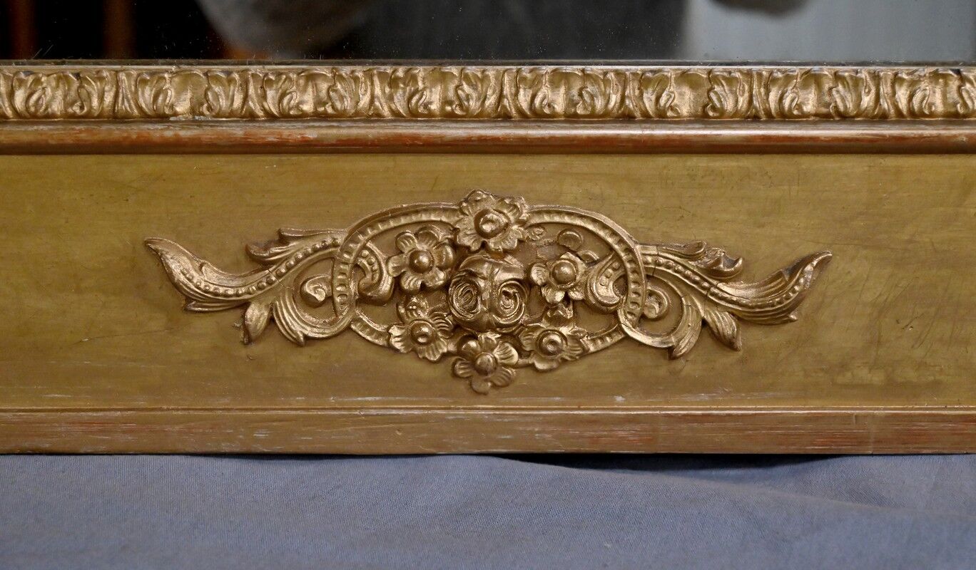 Important gilded wooden mirror, Restoration style – 19th century