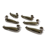 6 metal knife holders, ducks