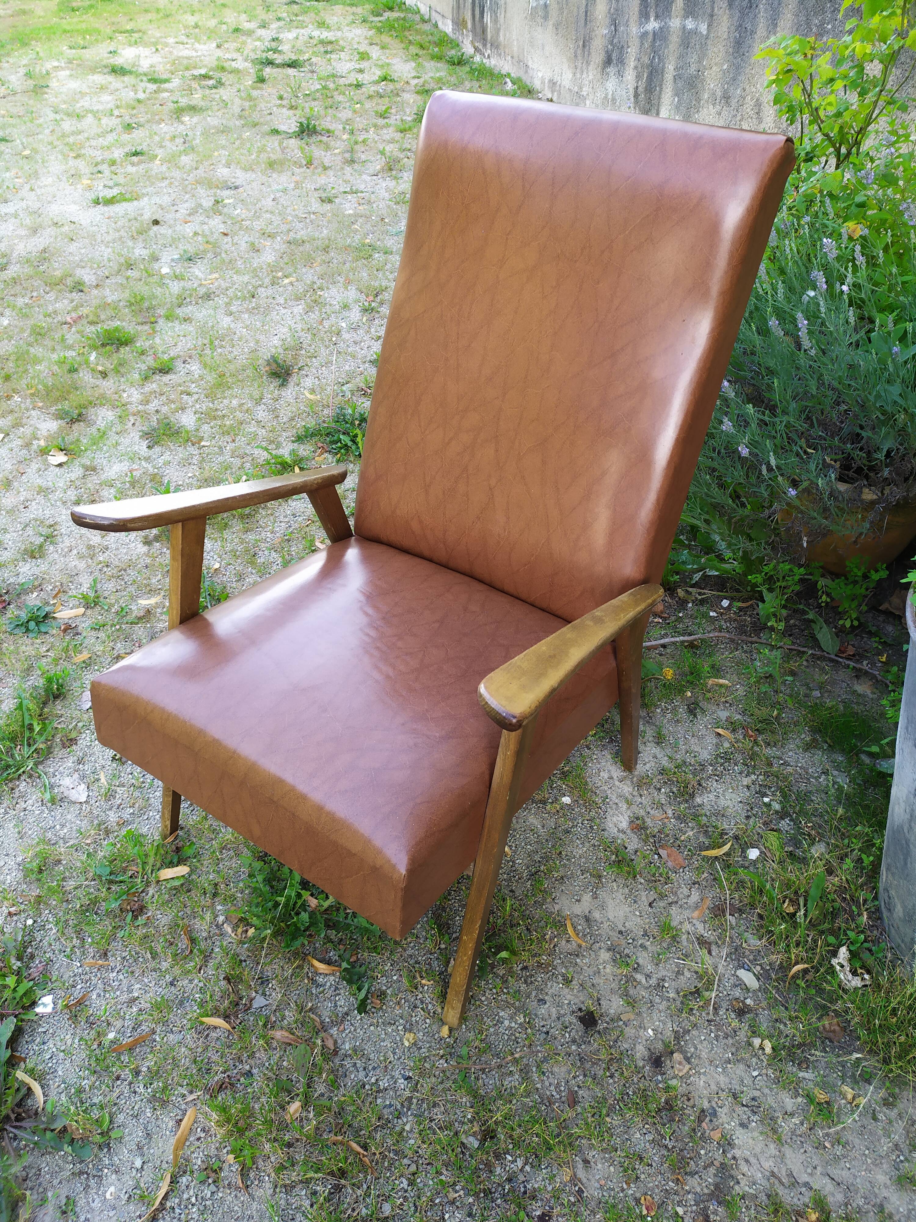 Fauteuil années 50 pieds compas