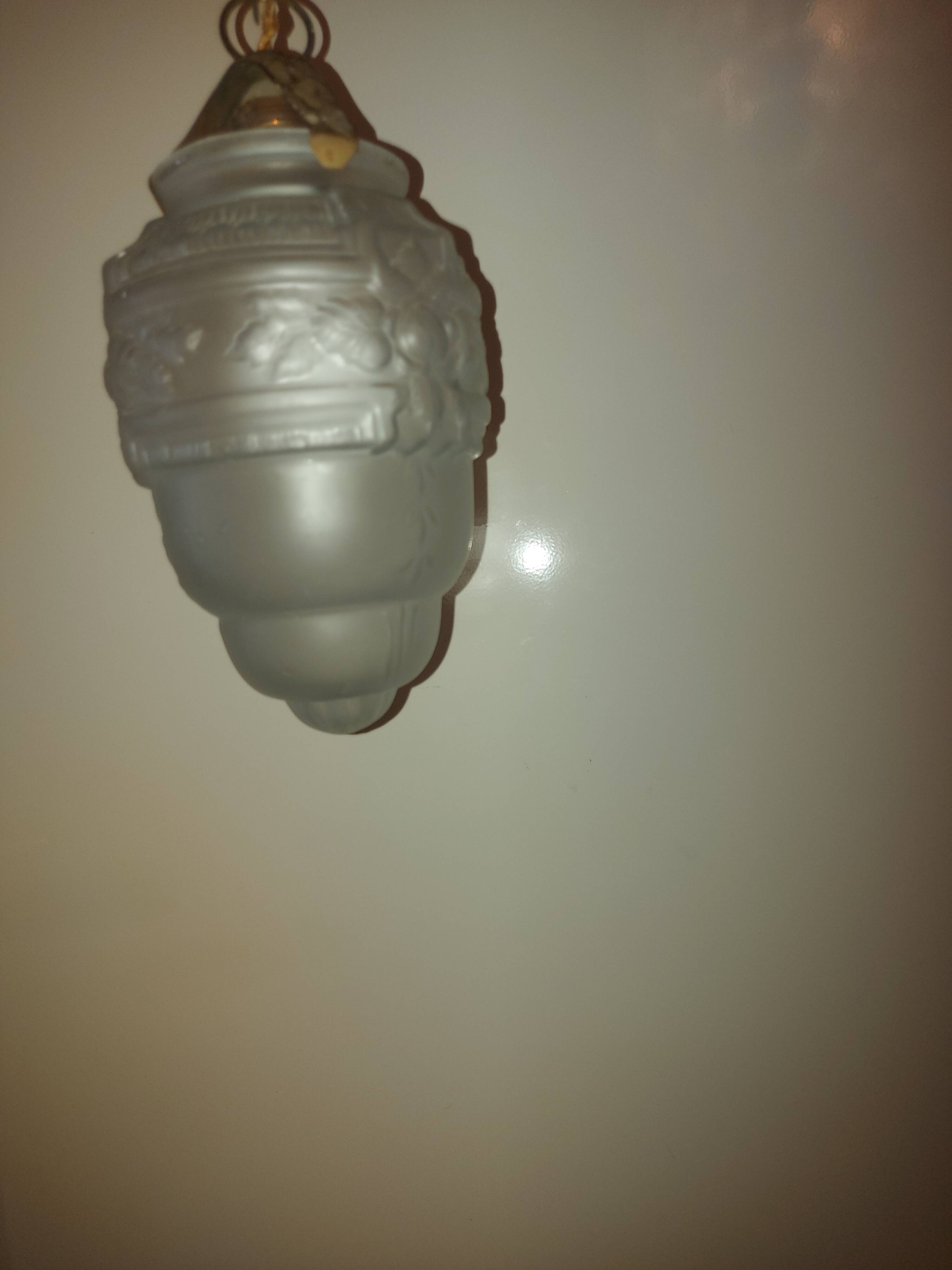 Art Deco chandelier in molded blown glass