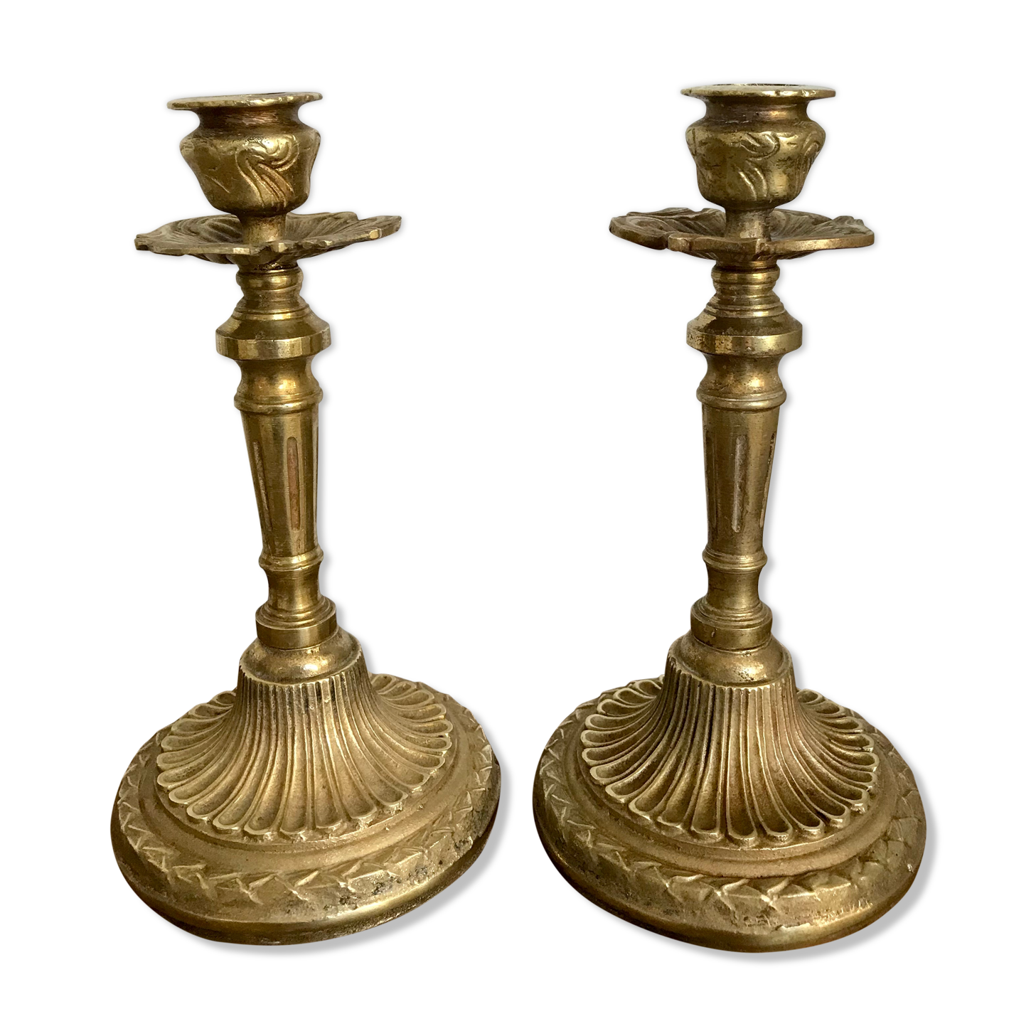 Pair of gilded bronze candlesticks