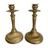 Pair of gilded bronze candlesticks