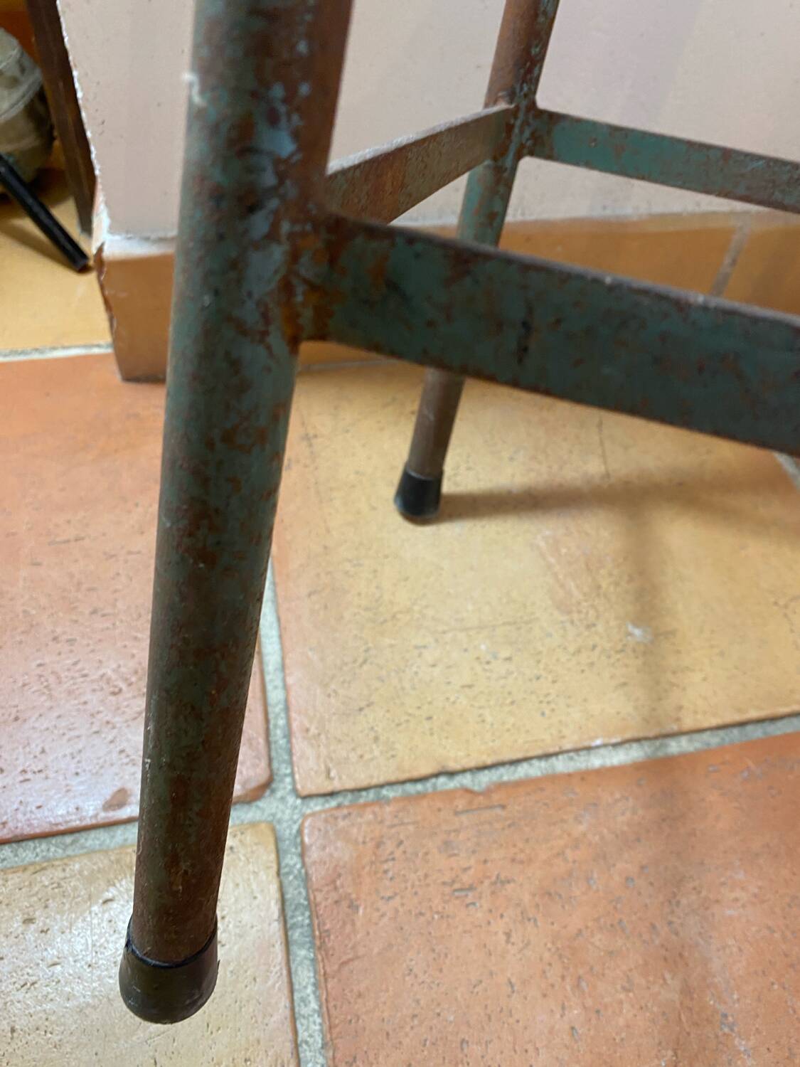 Vintage industrial metal stool