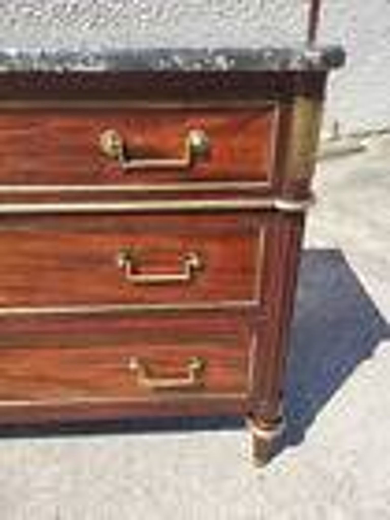 Louis xvi mahogany chest of drawers with 3 drawers from the 19th century
