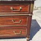Louis xvi mahogany chest of drawers with 3 drawers from the 19th century