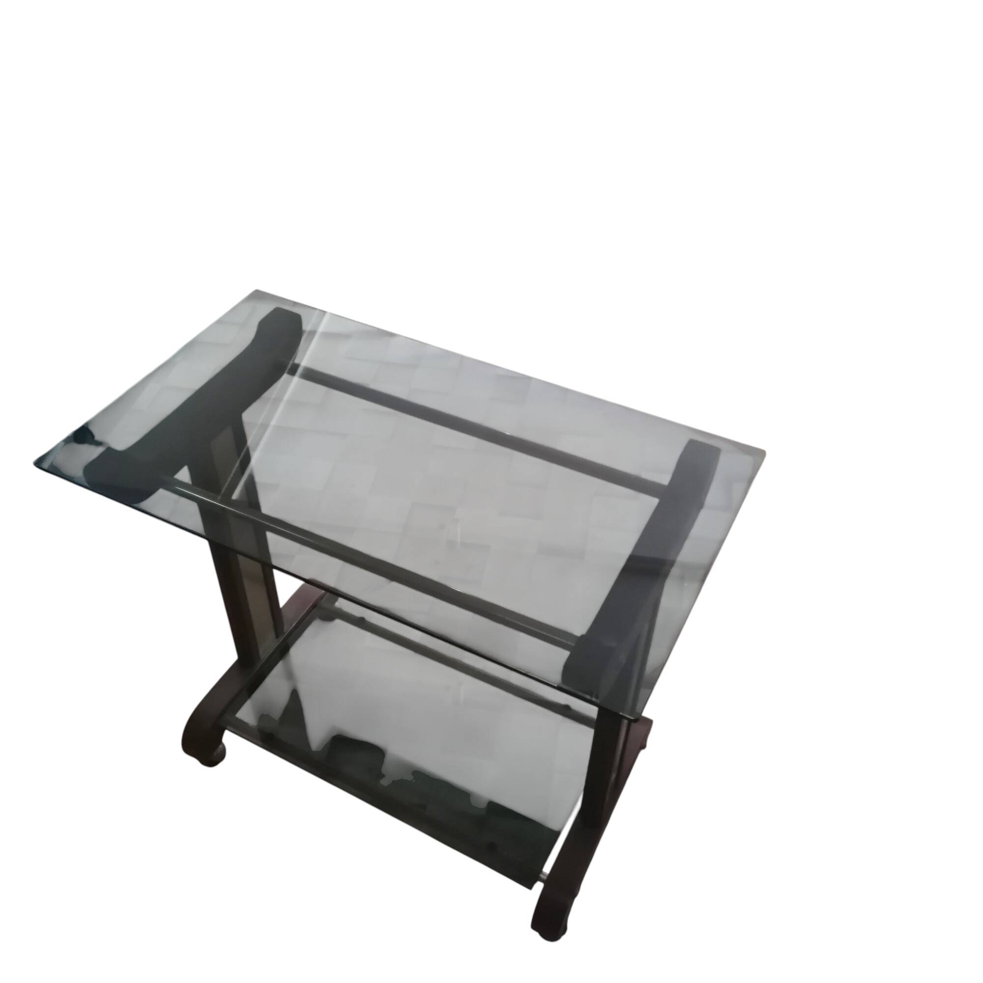 Carrello con ripiani fumé, anni '60