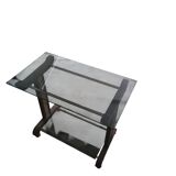 Carrello con ripiani fumé, anni '60