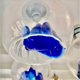 Mazzega globe verre murano chrome structure, Italie 1979