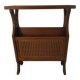 Bout de canapé, porte revue en bois et cannage