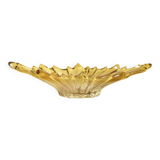 Corbeille vintage en verre moulé et teint en jaune