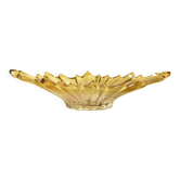 Vintage basket in molded glass and dyed yellow