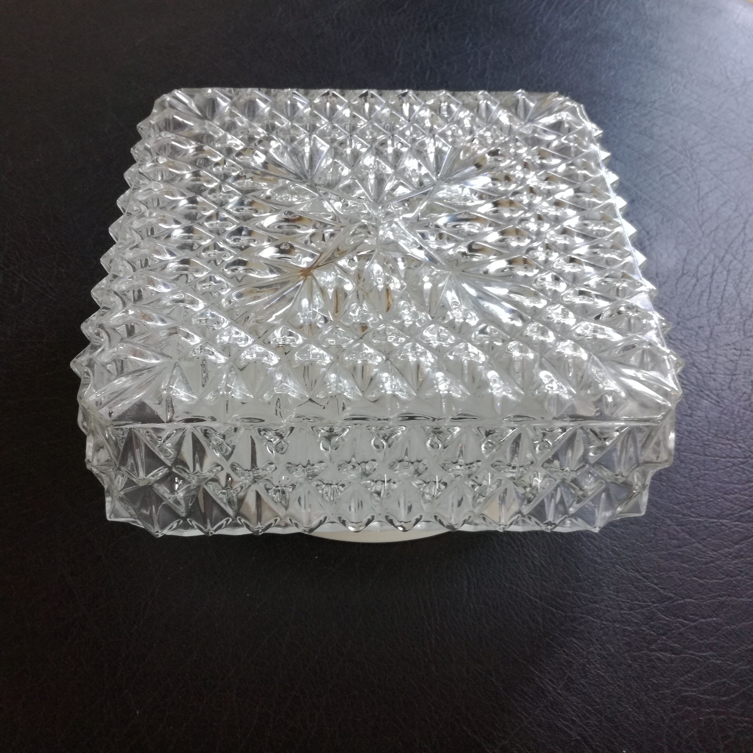 Cast glass square ceiling 21x21cm