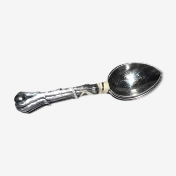 Set of 6 RENEKA silver-plated mocha coffee spoons - coffee bean decor 10.5cm