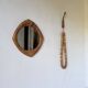 Woven wicker mirror French Riviera 1960