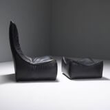 Stunning lounge chair The Rock in black leather by Gerard Van Den Berg - Montis