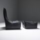 Stunning lounge chair The Rock in black leather by Gerard Van Den Berg - Montis