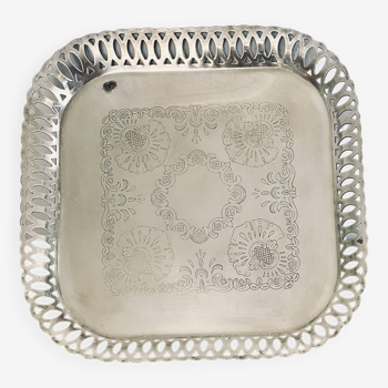 Silver metal tray, 1950s