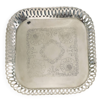 Silver metal tray, 1950s