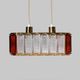 Wiktor Berndt Mid-Century Crystal And Brass Ceiling Light, For Flygsfors, Sweden
