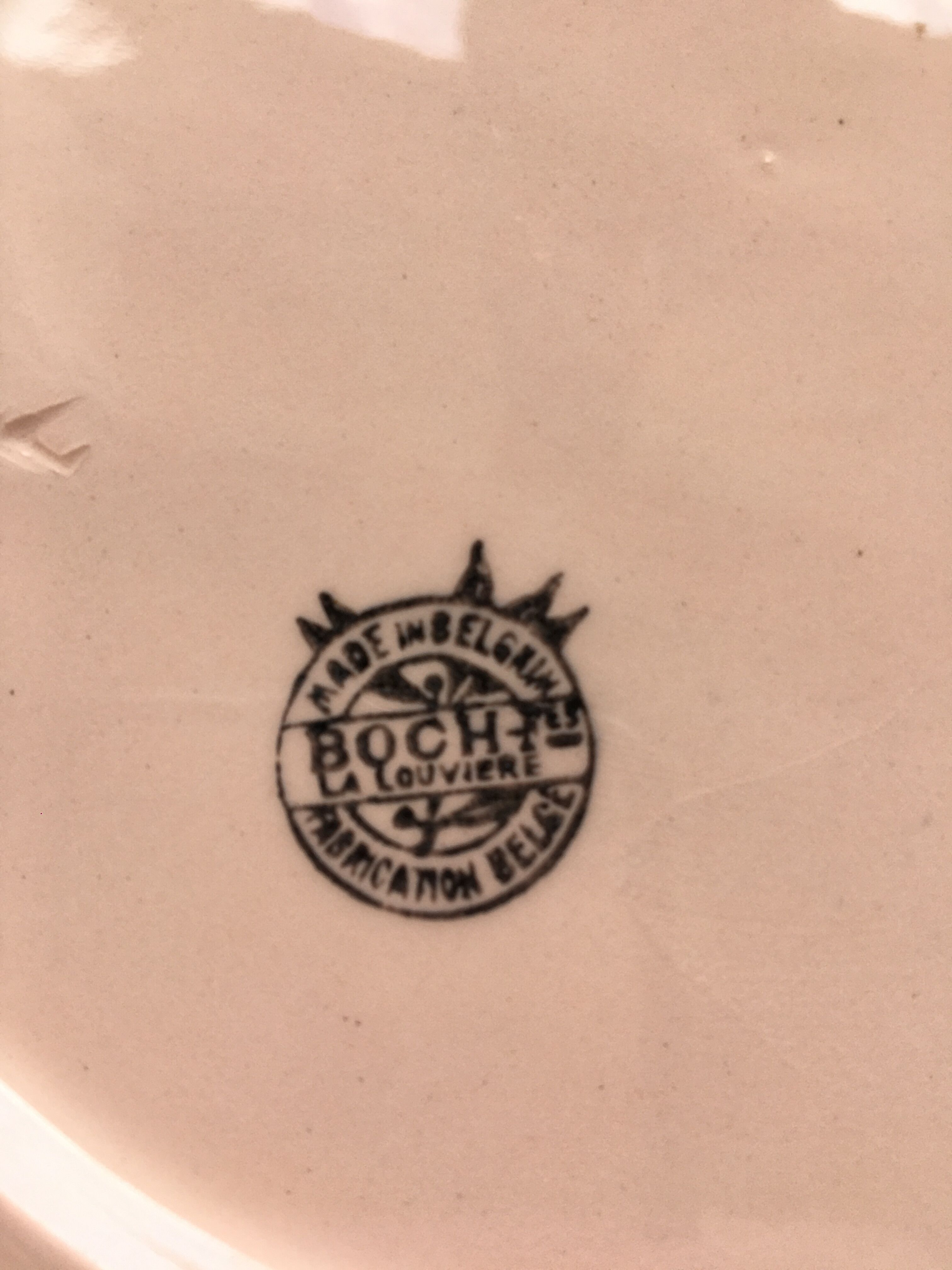 Set of six plates asparagus pale pink color porcelain dimension: D-25cm-