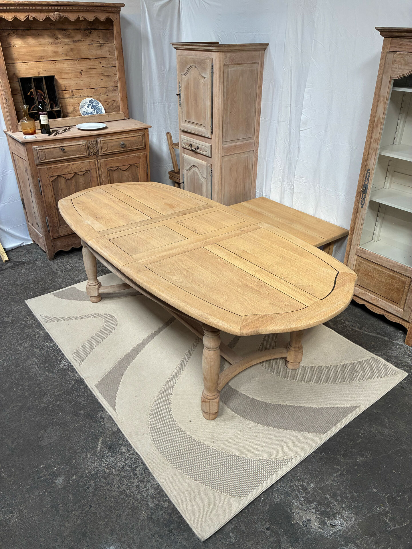 Table de ferme en chêne massif avec rallonges