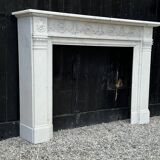 Louis XVI Style Fireplace In Carrara Marble Circa 1880