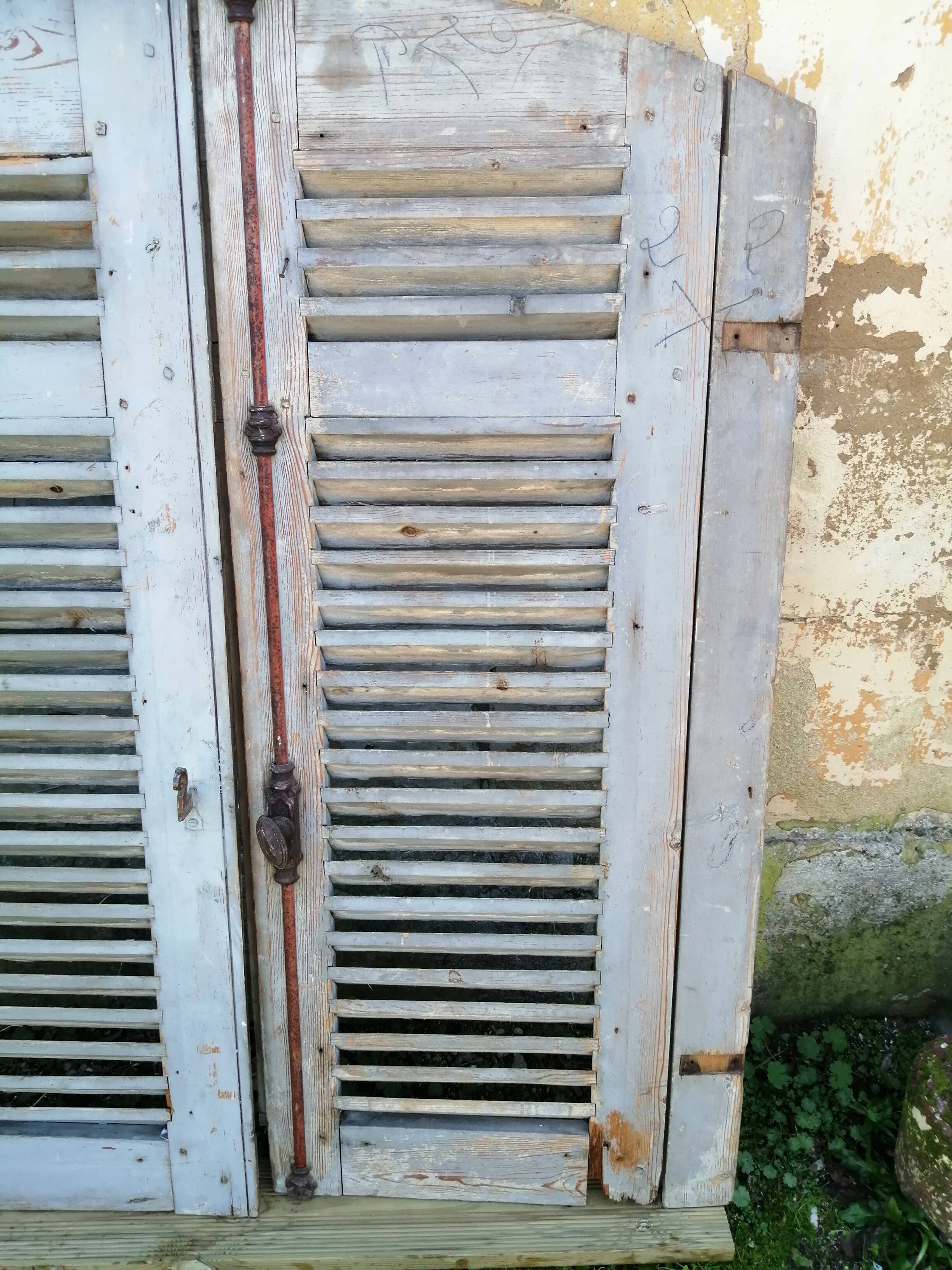 Pair of old 19th century louvered shutters