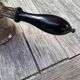 Silver chocolate pot with wooden handle and lid