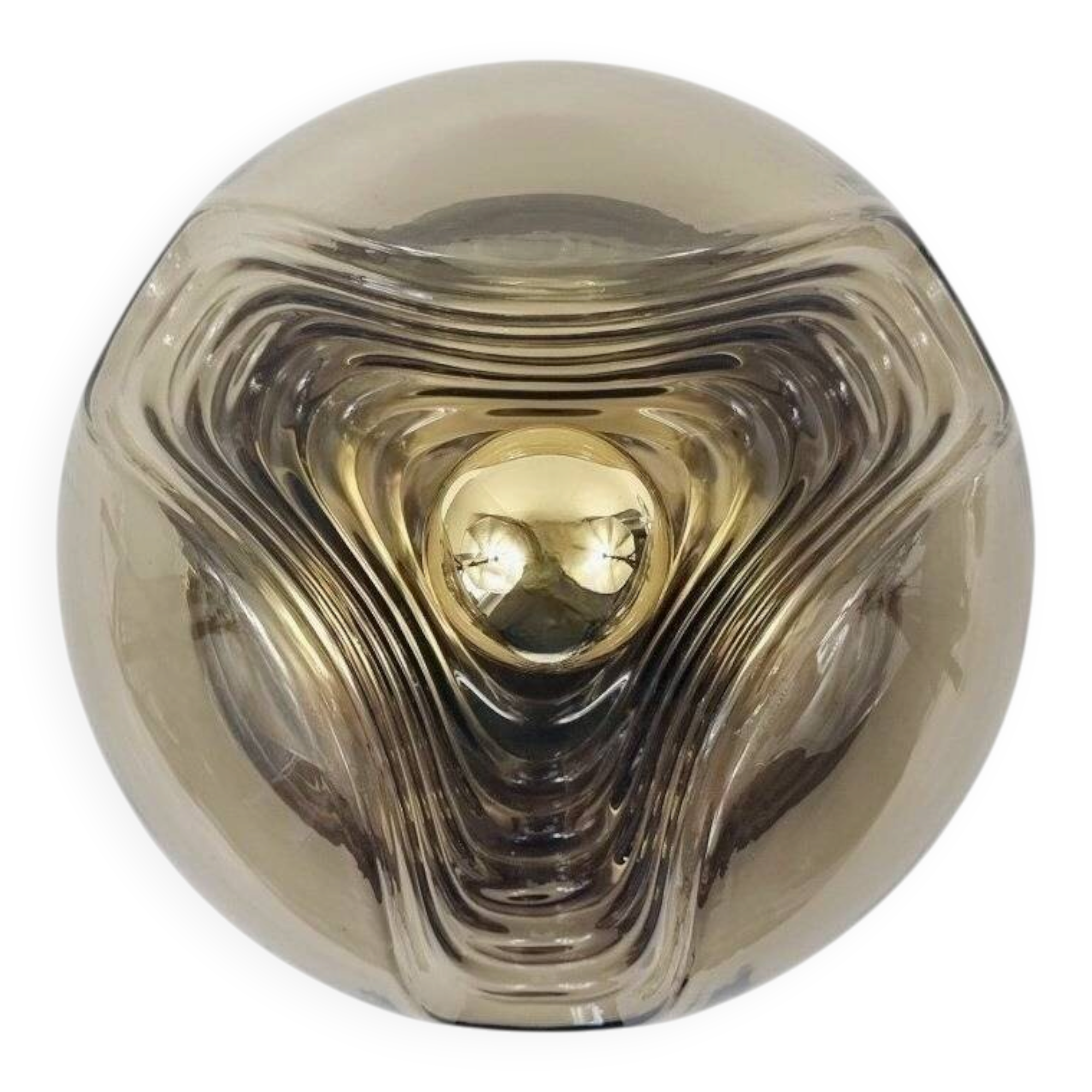 Space Age 'Wave'/'Futura' Glass Ceiling Light by Koch & Lowy for P&P, 1970s