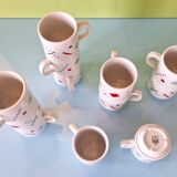 Set of 12 Postmodern Memphis cups by Royal Mosa Maastricht, The Netherlands