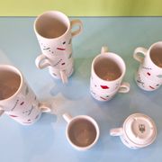 Set of 12 Postmodern Memphis cups by Royal Mosa Maastricht, The Netherlands