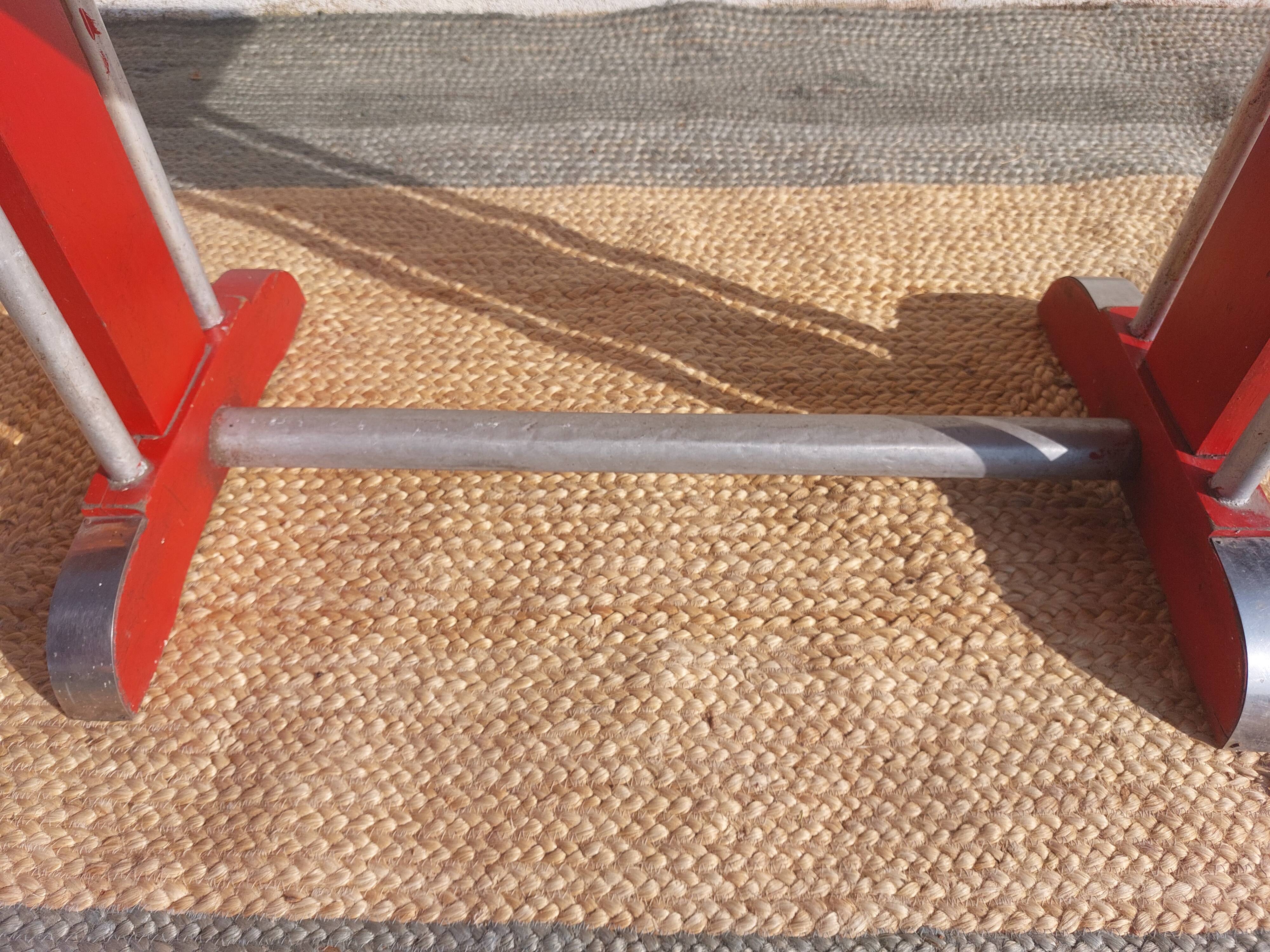 bistro table, wood and aluminium