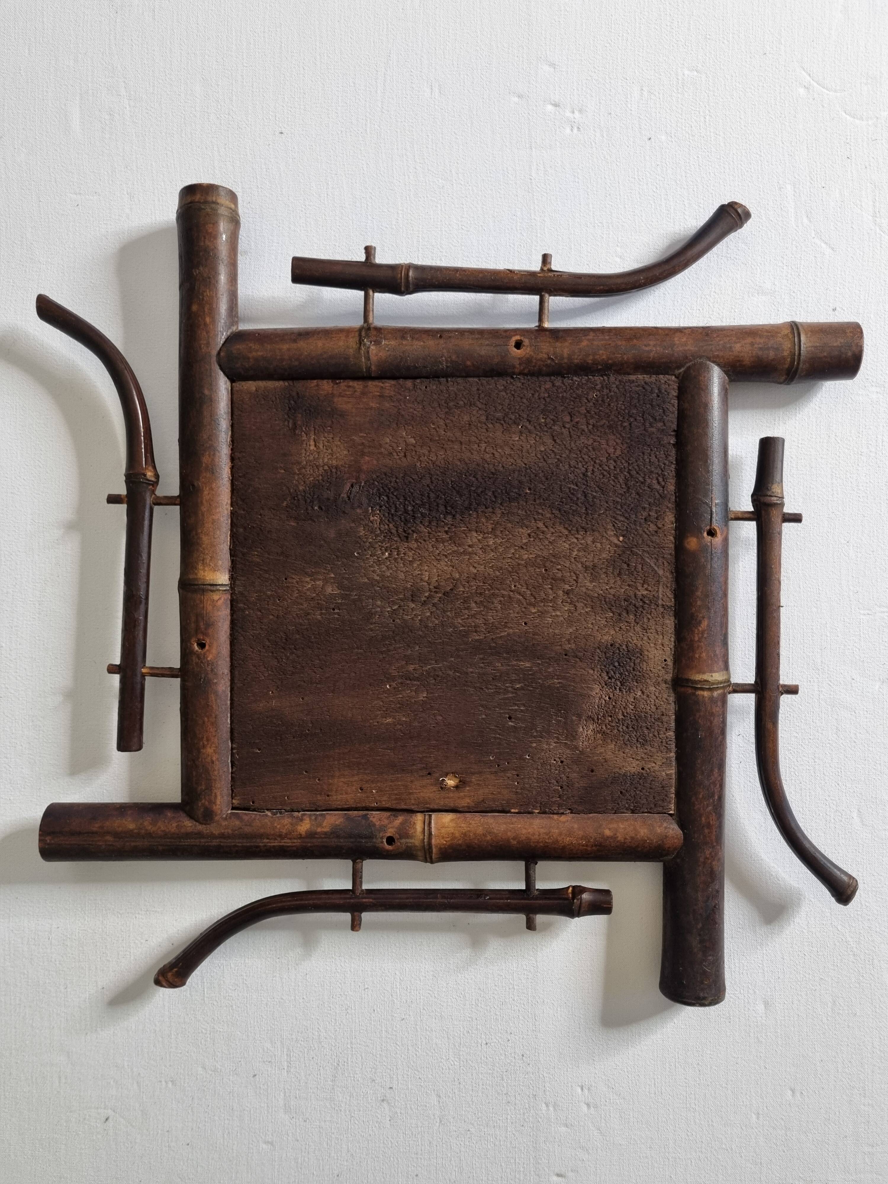 Bamboo wall mirror, Japanese style, late 19th century, 40 cm