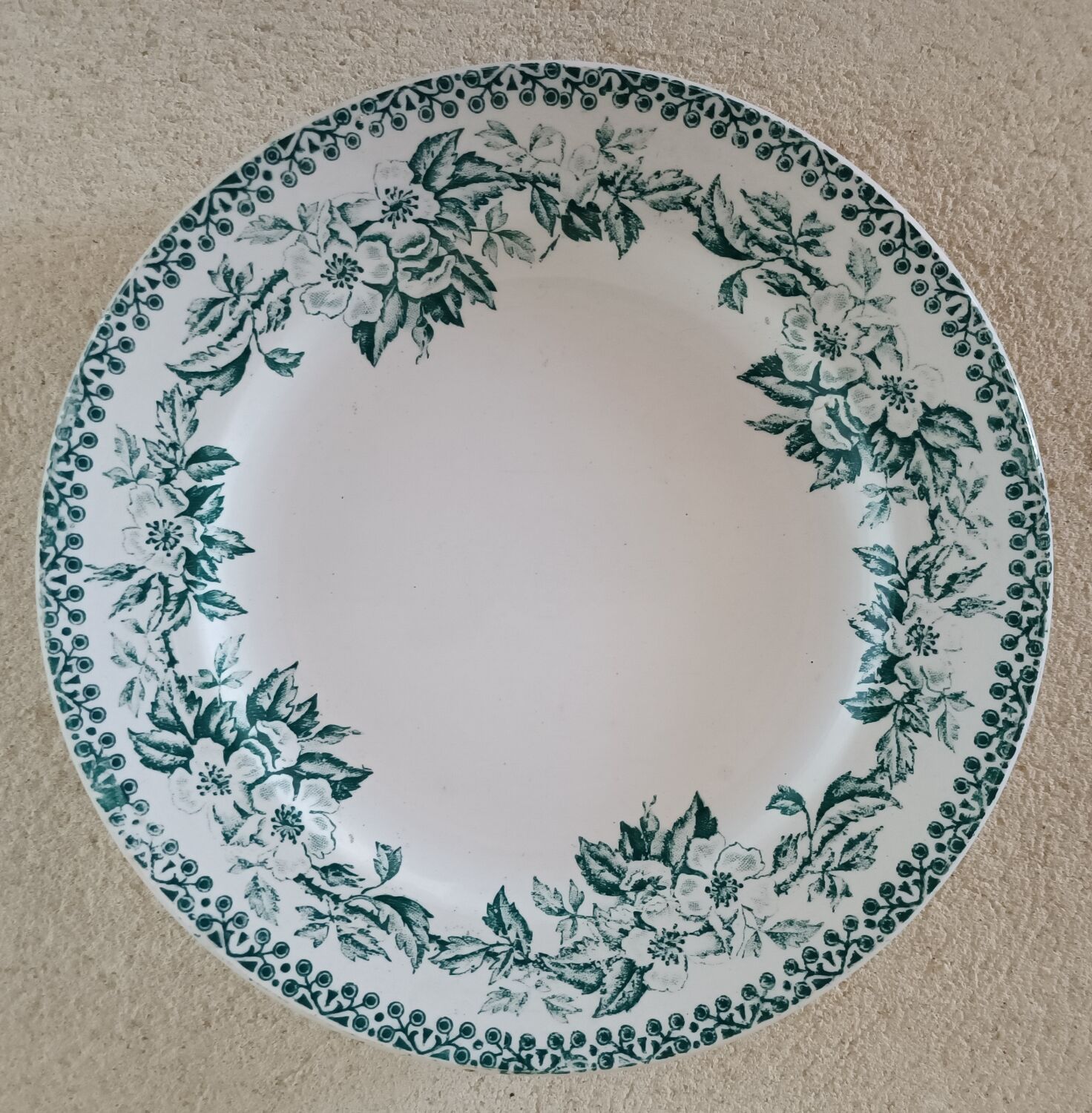 7 plates and a hollow dish model Guadeloupe Saint Amand