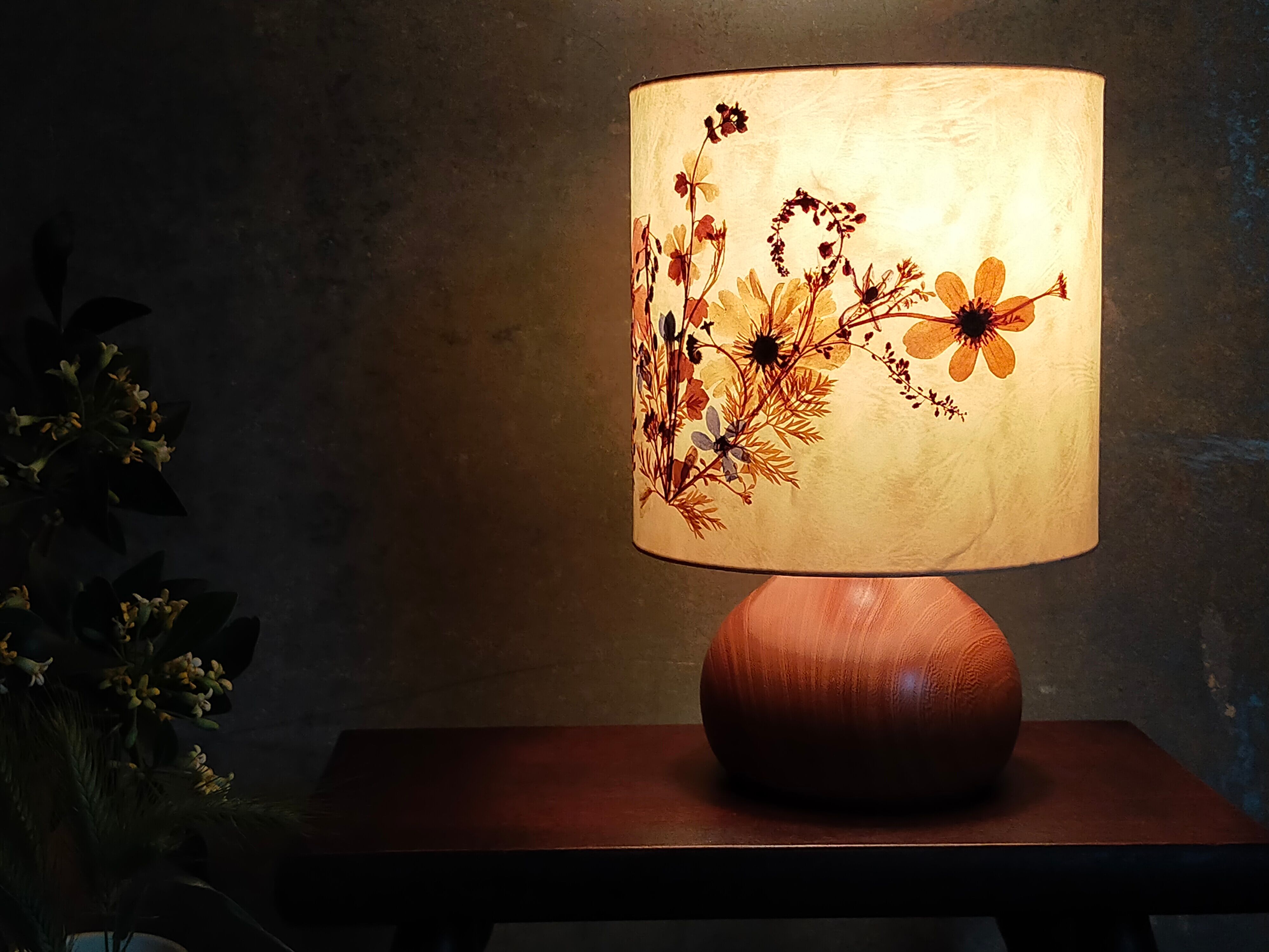 Lampe de chevet en bois vintage