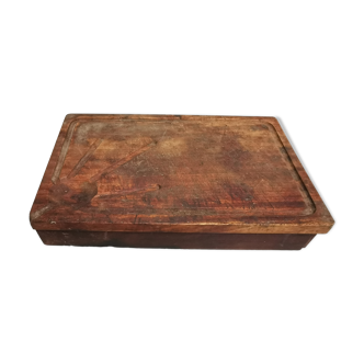 Old Wooden Cutting Board with drawer for knives. block...