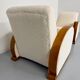2 antique Art Deco club chairs from the 1930s, bentwood frame, bouclé fabric