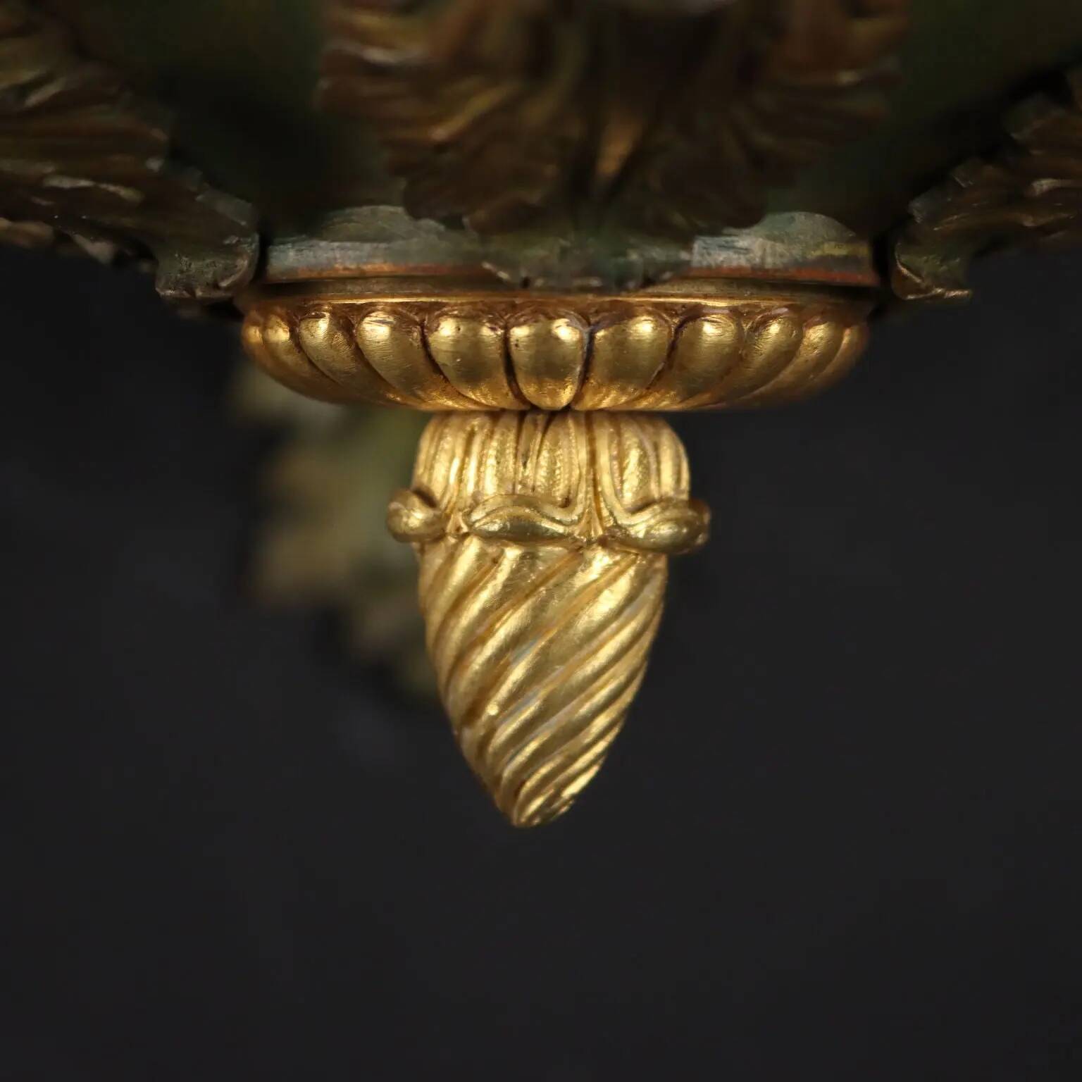 Paire d’appliques murales style Empire en bronze bruni, Italie, XXe siècle