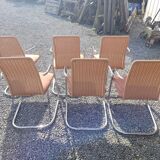 6 chairs in chrome metal effezeta Italy 70s