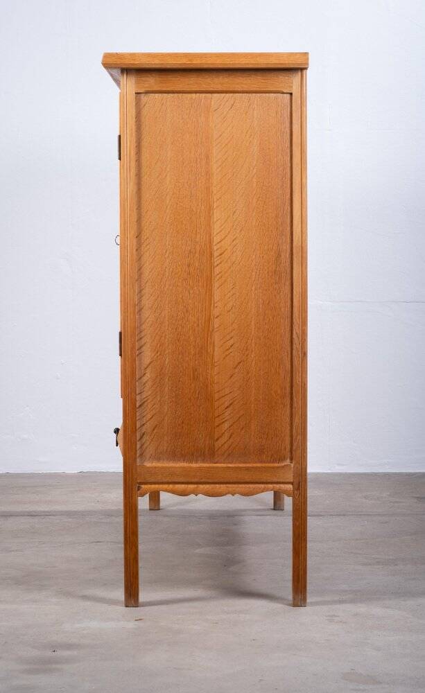 Brutalist Oak Sideboard attributed to Henning Kjærnulf, Denmark, 1960s