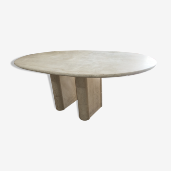 Table ovale en travertin Roche Bobois