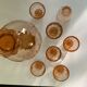 Carafe et verres en verre rose